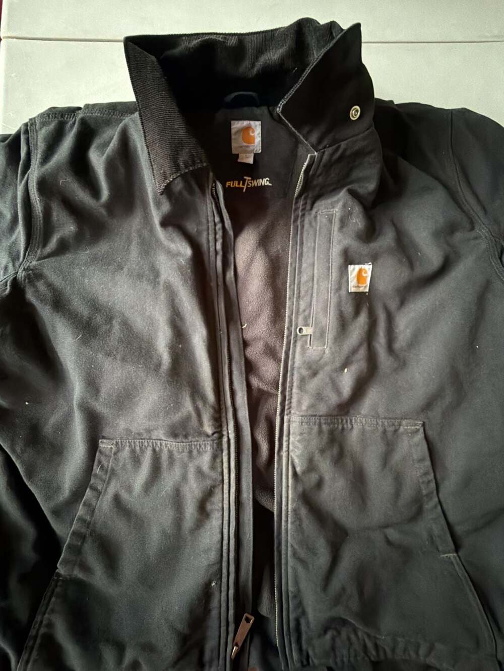 Carhartt Full Swing Armstrong Jacket Size L Black Fleece Lined